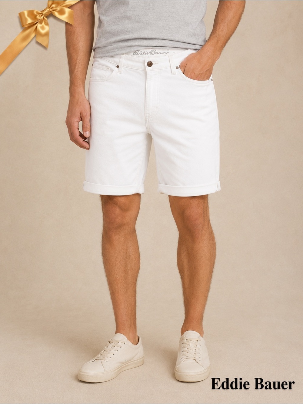 Eddie Bauer White Jean Shorts 32